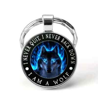 I AM A WOLF Glass Cabochon Keychain