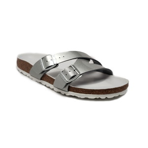 Birkenstock Yao Balance Sandals in Silver Womens 41 EU 10-10.5 US Narrow Fit 802436411586 | eBay