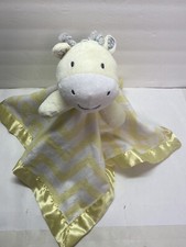 Circo Giraffe Security Blanket Lovey Yellow White Chevron Baby Toy Satin Clean