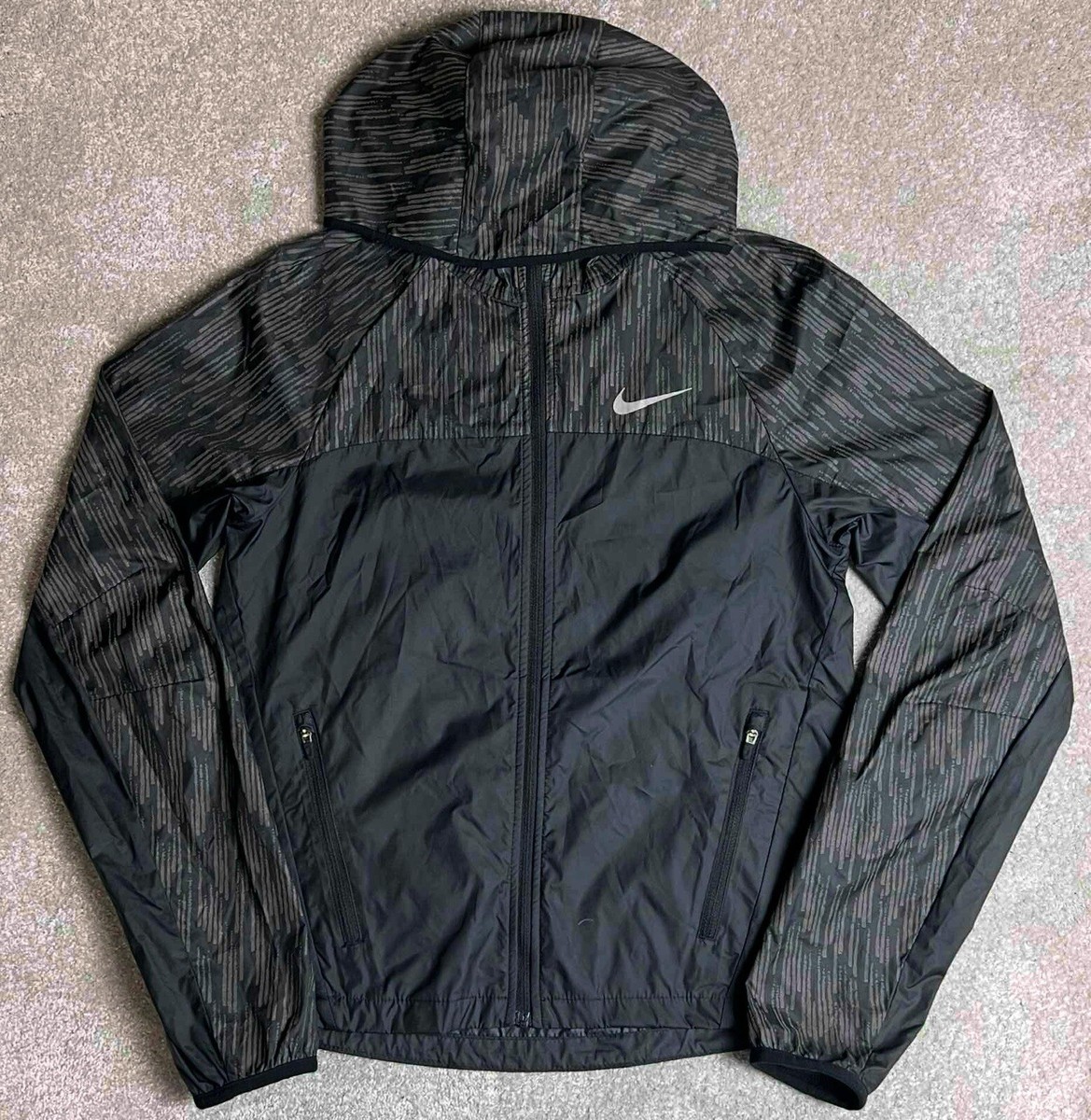 Nike Shield Flash Repel Racer Reflective Print Running Jacket