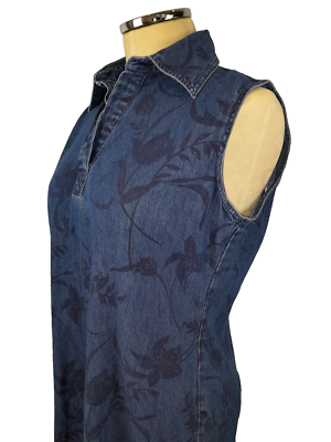 dress barn blue floral dress Midi Womens 8 Denim Cowgirl Western Rodeo Pullover your call Size:18.5R Mini dress vt::Dresses::Pattern::Watercolor Moonchild Bell Sleeve Mini