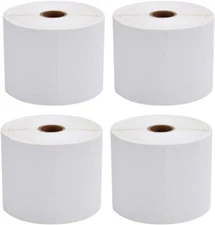 ® 4 Rolls of 450 Direct Thermal Shipping Labels 4X6 for Zebra 2844 Zp-450 Zp-500