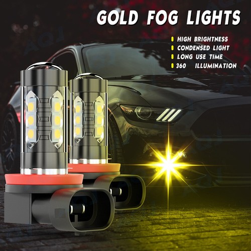 For Mazda MX-5 Miata 2006-2014 Dual Color Golden Yellow H11 H8 H9 LED Fog Light - Picture 5 of 14