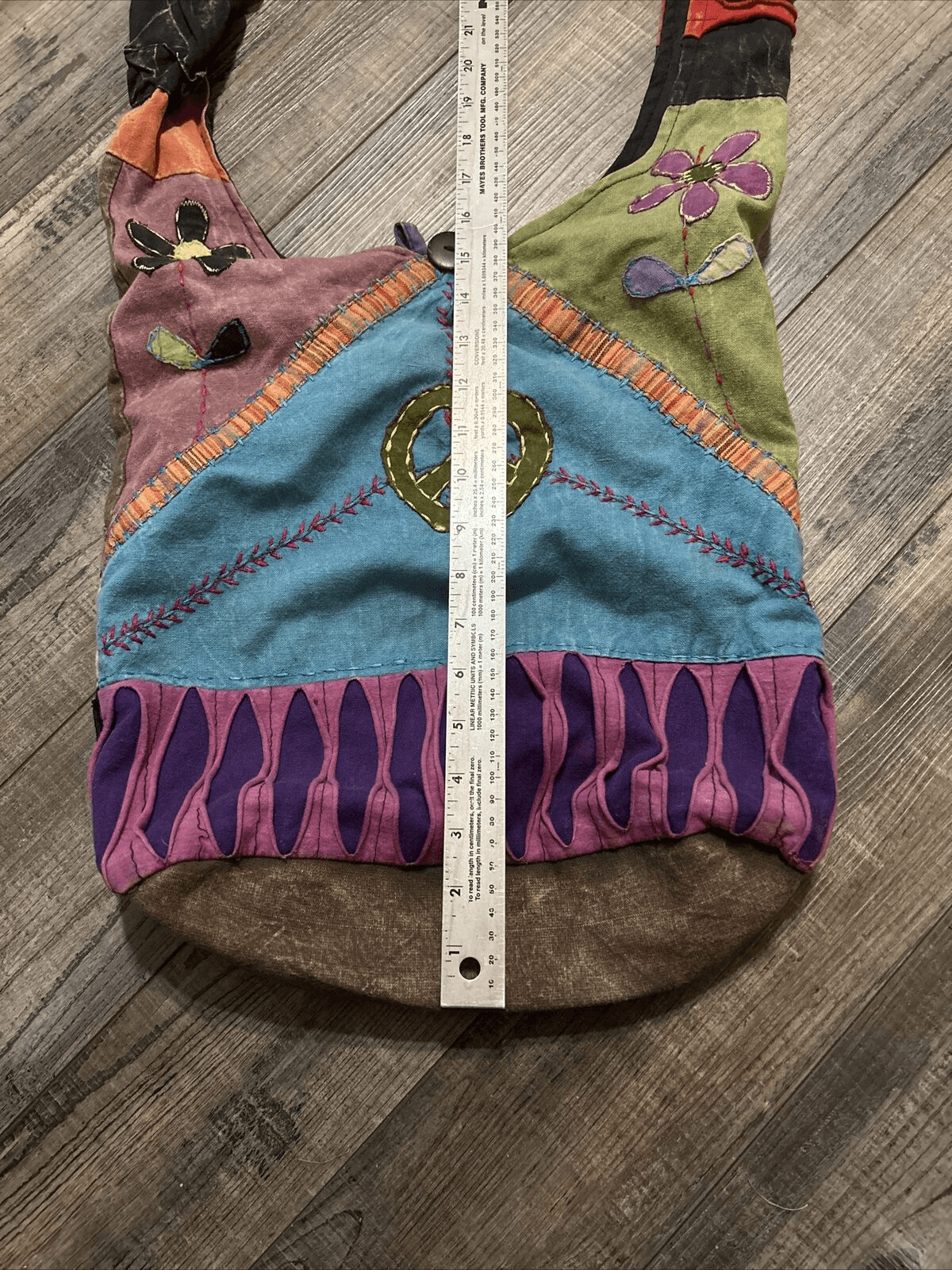 Boho Shoulder Purse Patchwork Distressed Crossbod… - image 5