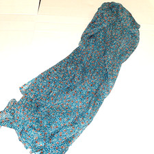 EC chiffon green floral print 80"X 42" oversized scarf Islam HIJAB