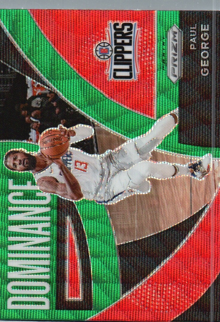 2021-22 Panini Prizm #7 Paul George Dominance Prizms Green