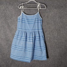 Gap Dress 6 Chambray Nautical Stripe Fit Flare Tie Lined Coastal Beach Preppy