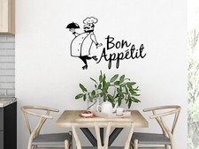 Bon Appetit Wall Art Stickers Chef Kitchen Home Decor Decals Vinyl Quotes Words
