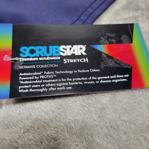 Scrubstar Ultimate Scrub Top Womens XS Navy Blue Short Sleeve Pockets Zip Pocket - Picture 5 of 8