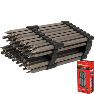 Neilsen 32-teilig Sicherheit extra langer Schraubendreher-Bit-Set Sechskant manipulationssicher Torx Star 