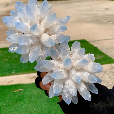 2.04LB New Find Blue PhantomQuartz Crystal Cluster MineralSpecimen