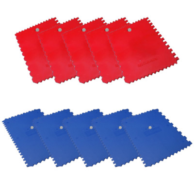 10er Set Kunststoffspachtel Zahnspachtel Spachtel 90 x 132mm + 175 x 132mm