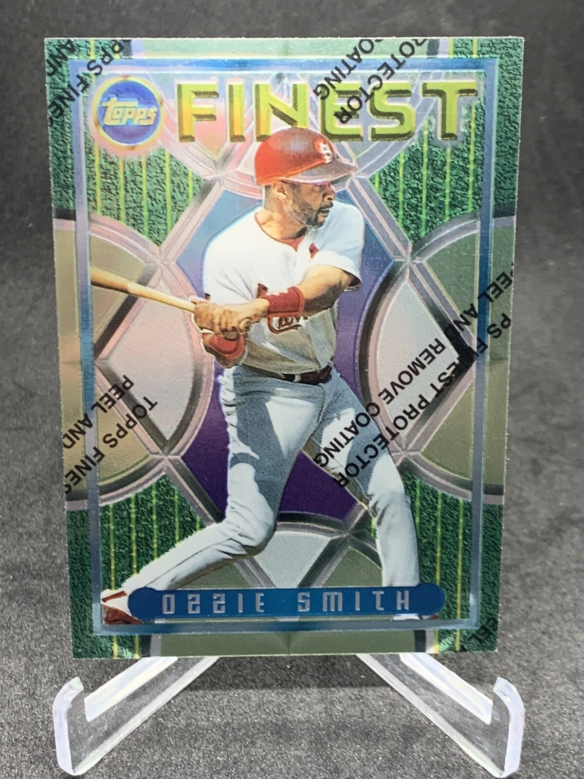 1995 Topps Finest OZZIE SMITH #217 CARDINALS - With Protective Coating