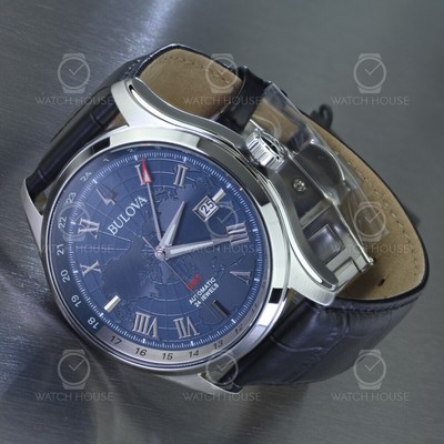 Bulova 96B385 Automatik GMT Herrenuhr mit 2te Zeitzone in Dunkelblau