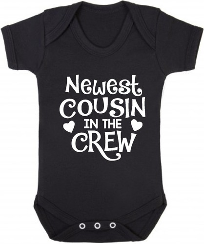 NEWEST COUSIN IN THE CREW Baby Bodysuit Babygrow Vest Geeky Funny Family Gift - Picture 17 of 22