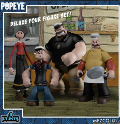 Mezco Popeye Deluxe Boxed Set 5 Points Figures