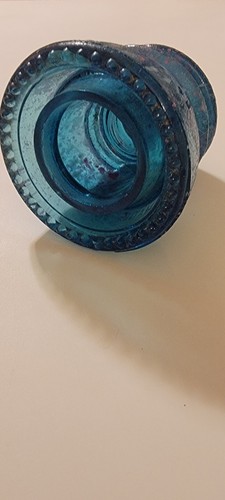 Multi-colored Glow In The Dark Hemingray 42 Glass Insulator Green Blue & Orange - Picture 7 of 7