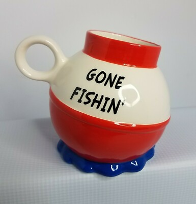 GONE FISHIN' Floating Buoy Bobber NOVELTY COFFEE MUG BigMouth Fisherman Man Gift