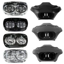 Inner Outer Fairings /5.75'' Dual Headlight Fit For Harley Road Glide FLTR 98-13