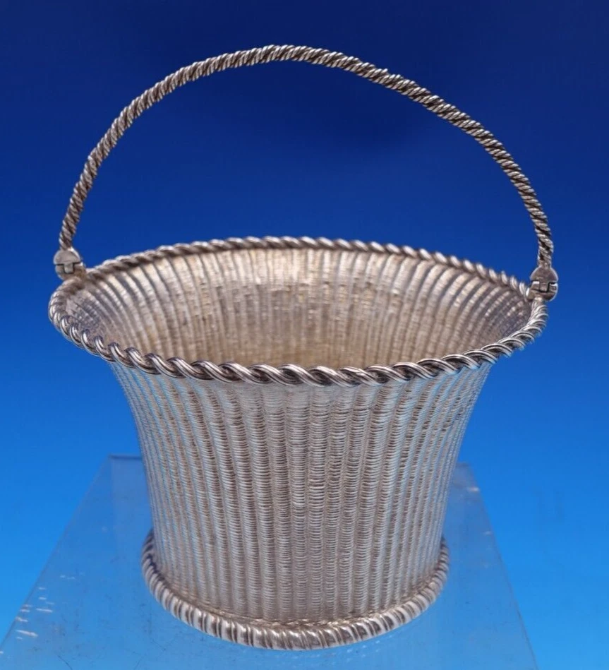 Cesta de plata Jones Ball and Poor Coin con asa 3 1/8" x 5" 7,41 ozt. (#8312) Foto 2 de 4