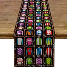Kentucky Derby Table Runner Run for the Roses Jockey Attire Tablecloth Horse Rac