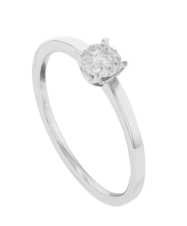 Anillo de compromiso de diamantes Damiani Bliss de 0,10 quilates de oro blanco macizo 750 de 18 quilates talla 7 Foto 2 de 4