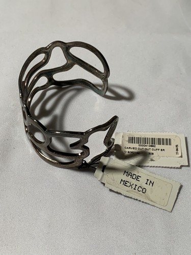 Bracciale in ARGENTO 925 intagliato ritagliato. Made in Mexico. Nuovo con etichette