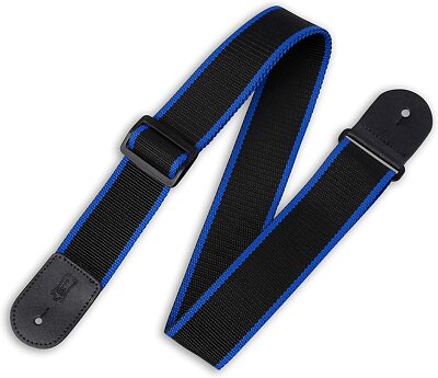 Levy's - M8POLY-BKB - 2in Polypropylene Guitar Strap - Black/Blue