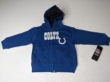 Indianapolis Colts Boys Hooded Sweatshirt 3T zip up embroidered New with tags