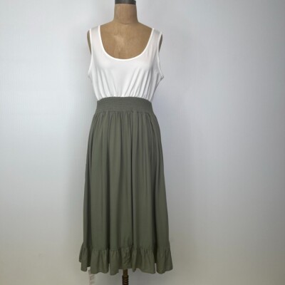 Cupshe Dress Women Medium Smock Flounce Midi Tier Flare Ruffle Beach Party  Core | eBay
