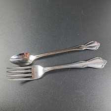 Vintage Oneida CHATEAU Stainless Child Fork Baby Spoon Flatware Pair
