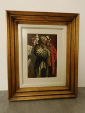 Oil Painting on Panel 3 Clowns Georges Tournon 1930