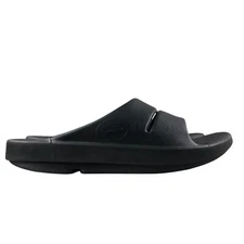 Oofos Unisex Size 12M 14W Ooahh Black Open Toe Slip On Recovery Slide Sandals