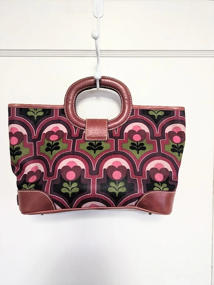 Bolso de Mano Isabella Fiora Y2K Púrpura Rosa Floral Cuentas con Asas de Cuero Foto 3 de 4