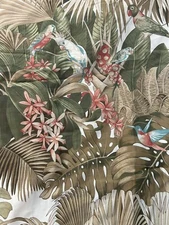 NOBLE EXCELLENCE Comforter 2 shams QUEEN BIRDS TREES GREEN TROPICAL Reversible