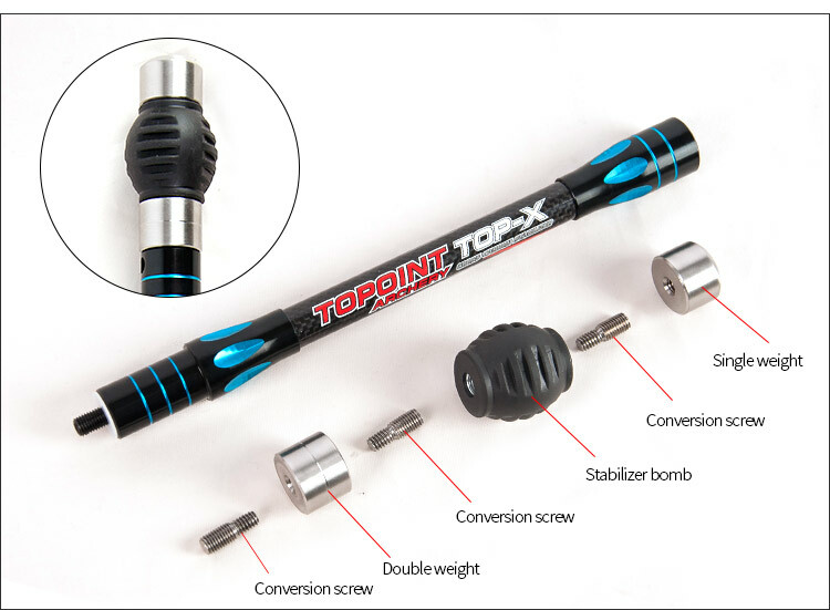 Topoint – stabilisateur d'équilibre Combo, barre principale + barre latérale + barre d'extension + barre en V pour tir à l'arc classique composé