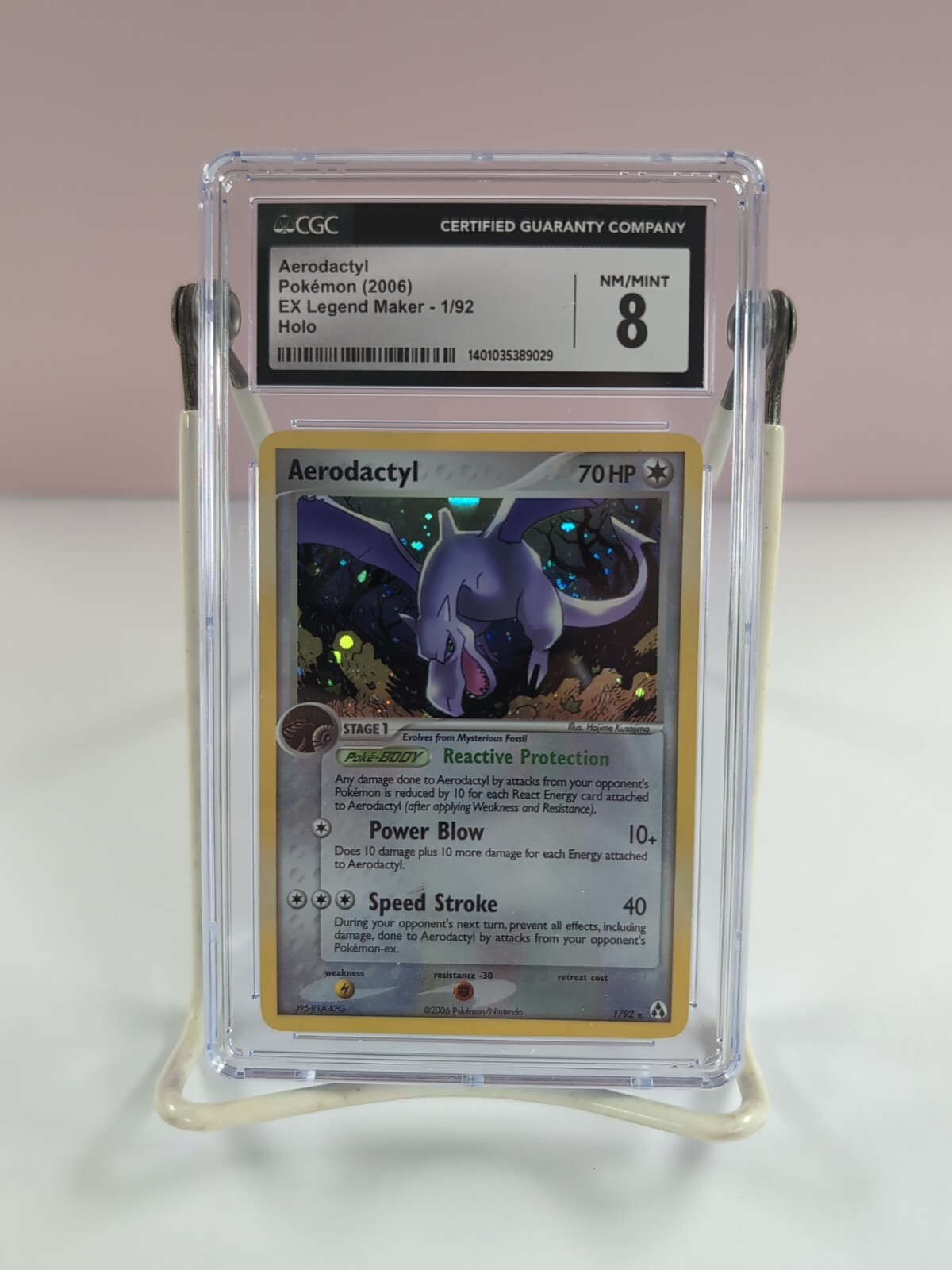 2006 Pokemon Ex Legend Maker #1/92 Aerodactyl Holo CGC 8 NM/Mint