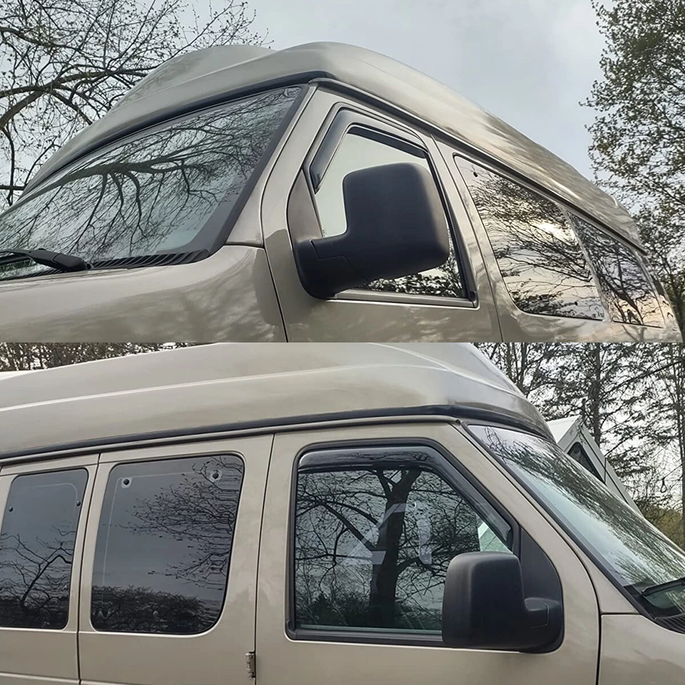 In-Channel Mount Rain Guard Window Visor Fits 2007-2014 Ford E-150 E-250 E-350 - Image 3 of 4