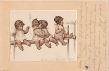 Künstler-AK Püppchen oder Baby's - 1904 (P3336) Verlag: Emil Dötzert Frankfurt/M