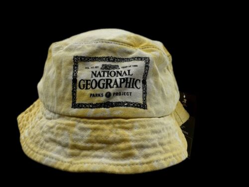 National Geographic Yellow Tie Dye Bucket Sun Hat Cl, Garden Hat, Hiking Hat New