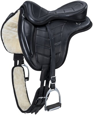 Treeless Leather Endurance Saddle - Pick from Seat Sizes 15'', 17'' or 19'' 