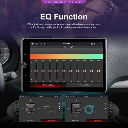 1DIN 10.4'' Android 13 2+64GB Car Stereo Carplay GPS Navi Wifi MP5 Mirror link - Picture 6 of 24