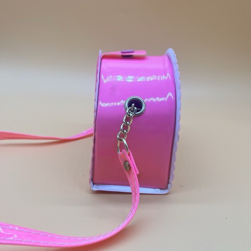 RARE 1993 HELEN HENNY PINK PIZZA TIME BAG SNAP PURSE 4"H X 5"W Chuck E Cheese - Picture 6 of 10