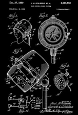 1960 - Hair Dryer Sound System - J. H. Golberg - Patent Art Poster