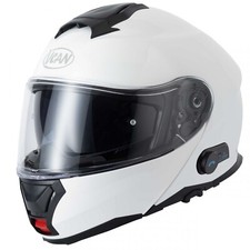 Vcan H272 Blinc Bluetooth Flip up Motorcycle Helmets Gloss White Flip Front ZQ