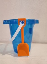 Sand Buckets 8'' neon blue color with Shovels 8'' orange for Kids Beach 2 piece
