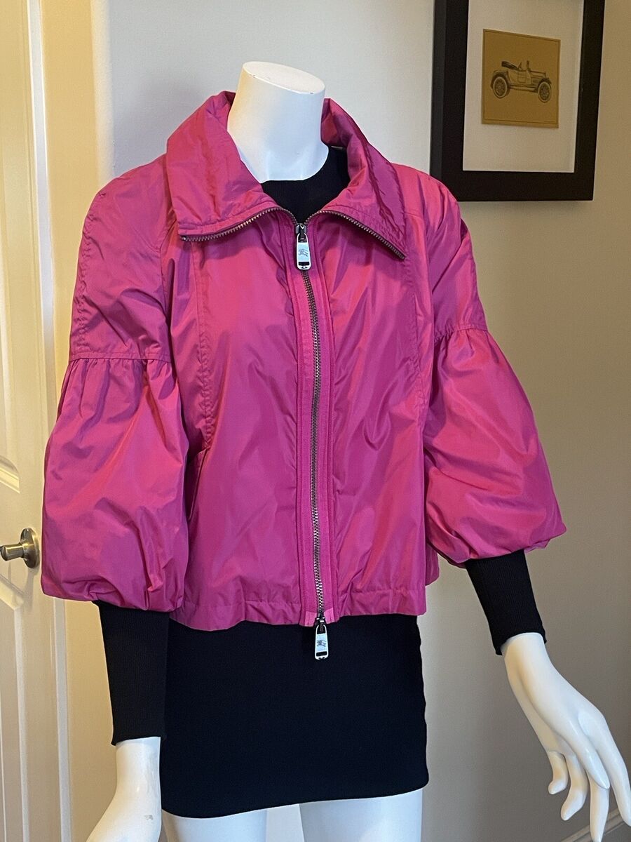 Burberry London Pink Nylon ¾ Sleeve CROPPED Women's Size 14 Burberry London Pink Nylon ¾ Sleeve CROPPED Women's Size 14
