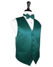 Luxury Satin Tuxedo Vest and Bow Tie in Shades of Green