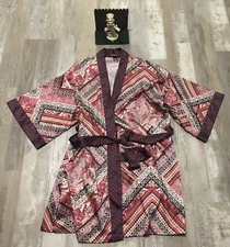 Victorias Secret XS SILK Side Seam Pockets Short Robe New Display $89
