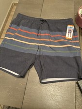 Hang Ten Men Swimwear Striped Board Shorts Surf Pockets M